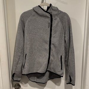 Reebok Women's Gray Asymmetrical Zip Fleece